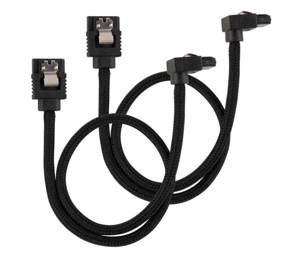 Corsair Premium 30cm sleeved 2szt (kątowe) Czarne - 739223 - zdjęcie